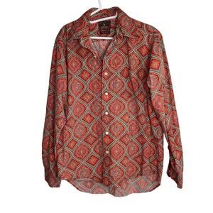 Vintage Y2K Lucky Brand Dungarees Printed Button Down Men's Size Small